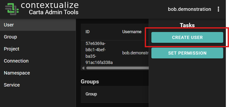 Create User Menu