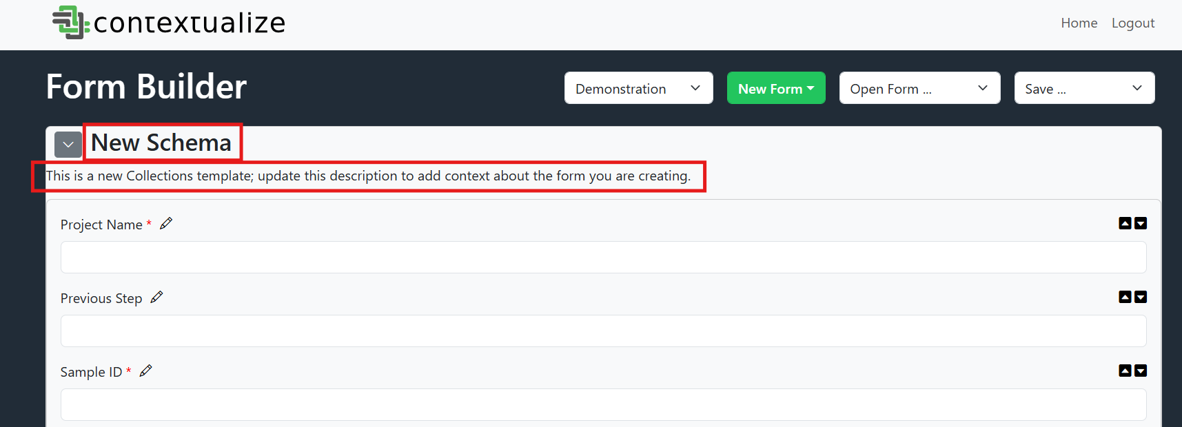 Edit Form Title and Description